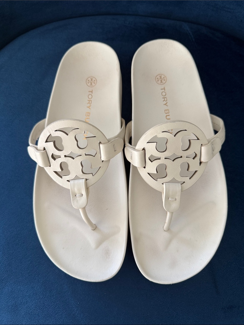 Tory Burch Miller Cloud Sandal in White, Size 8!
